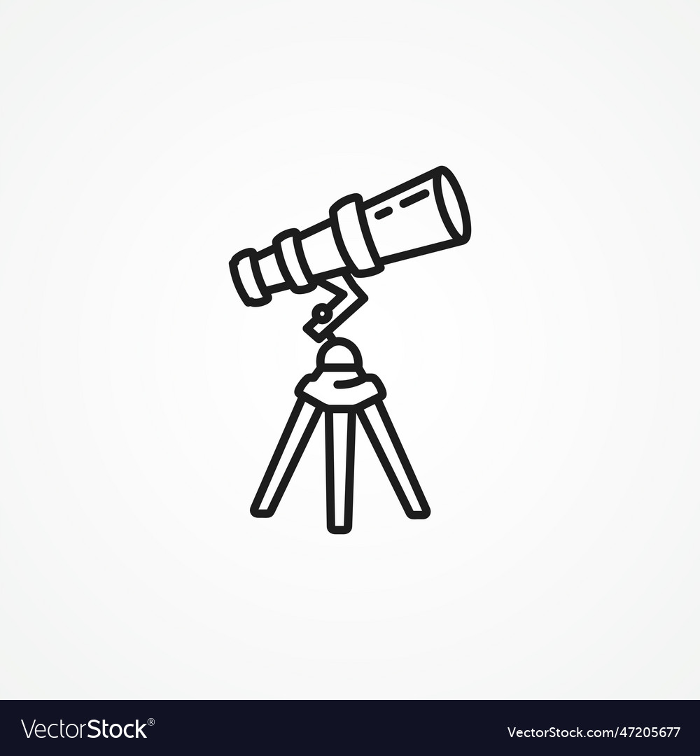 Telescope line icon web linear