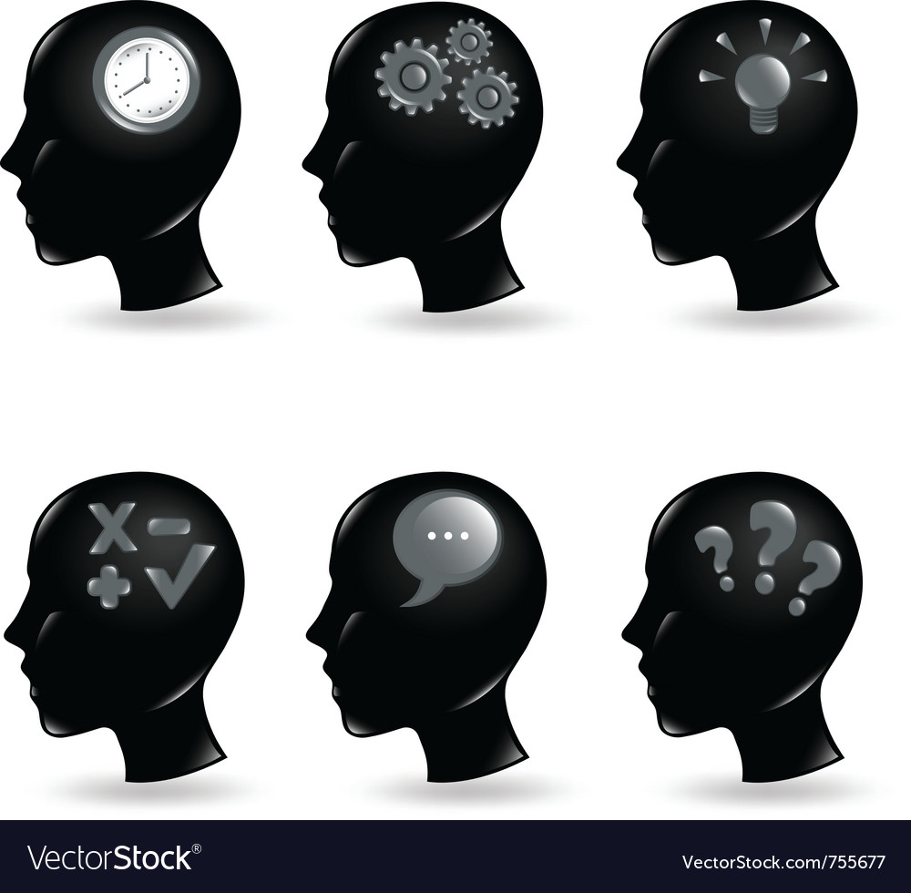 Thinking icons Royalty Free Vector Image - VectorStock