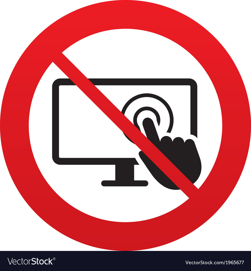Touch screen monitor sign icon hand pointer