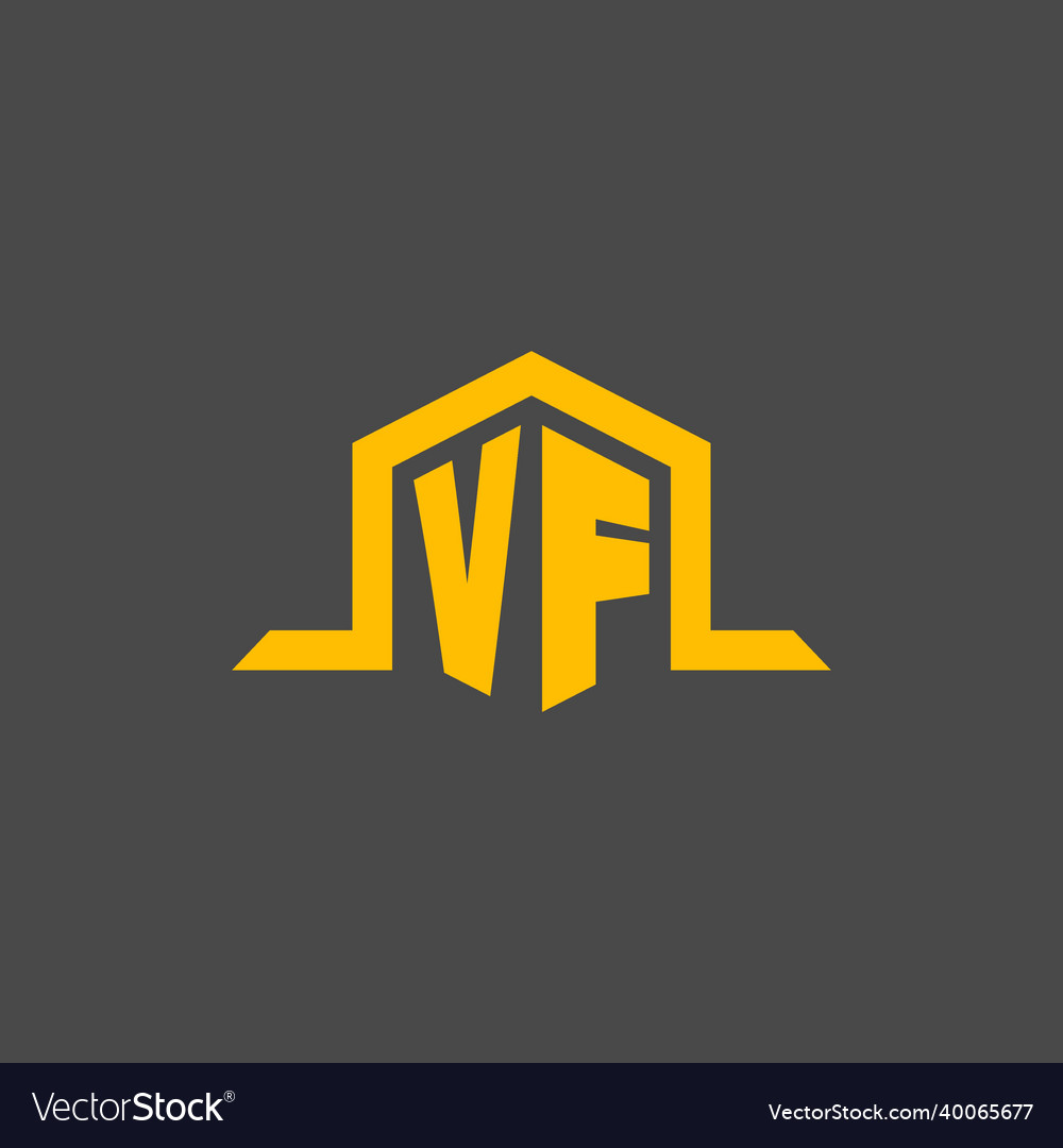 Vf monogram initial logo with hexagon style design Vector Image Vf monogram initial logo with hexagon style design