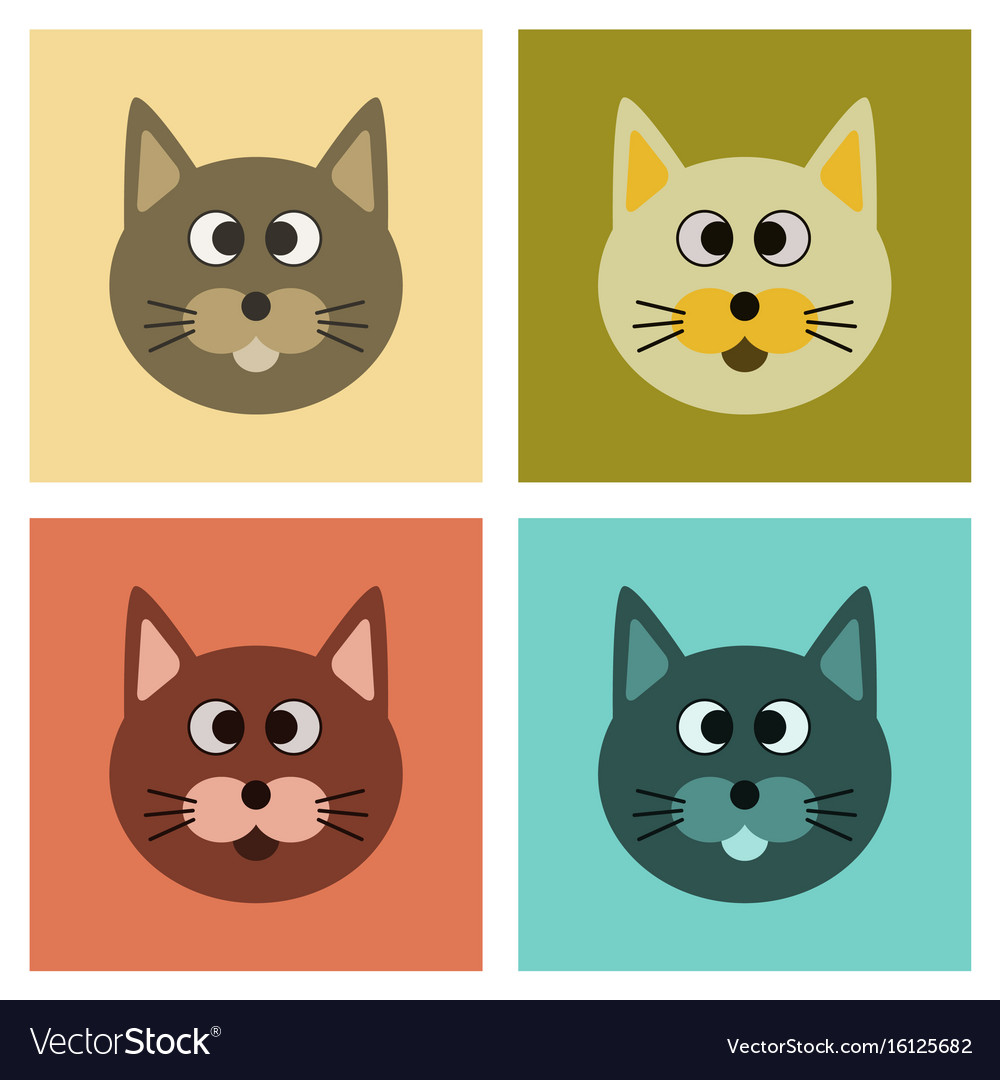 Assembly flat icons pet cat