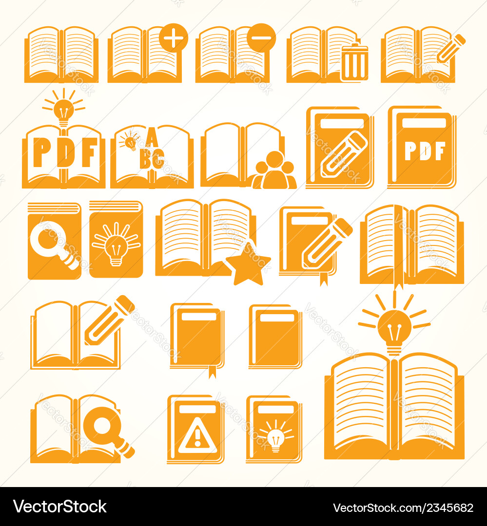 Book set Royalty Free Vector Image - VectorStock
