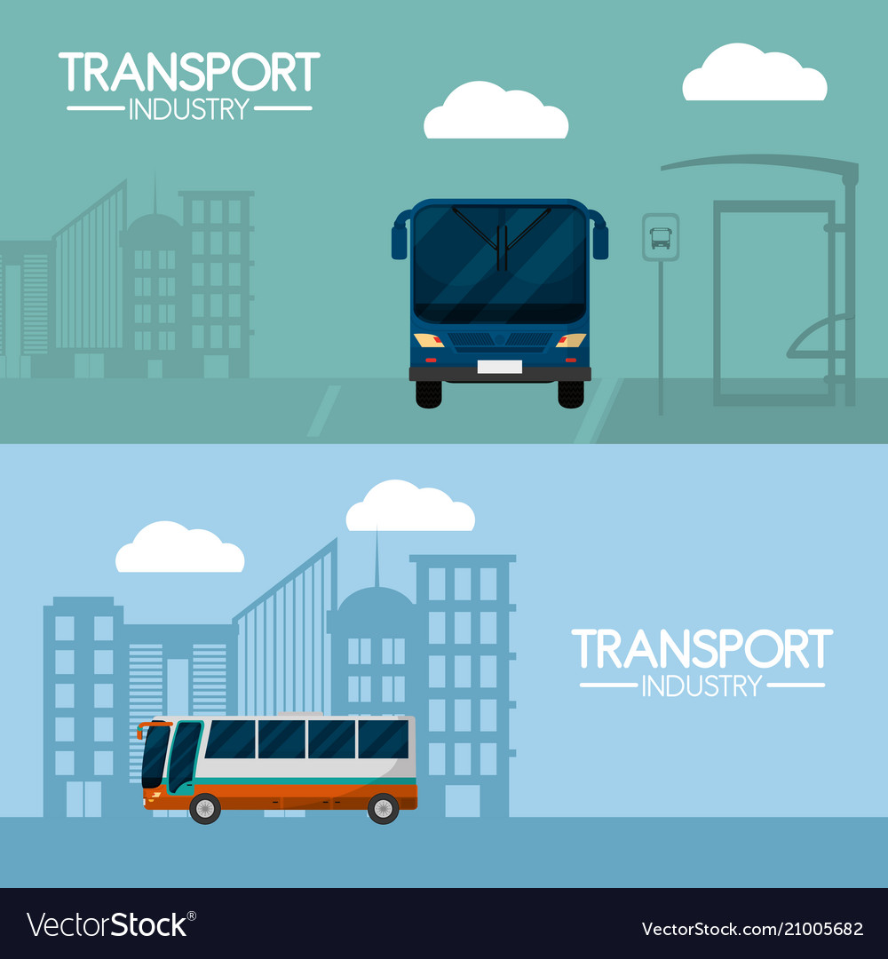 Bus transport industry Royalty Free Vector Image