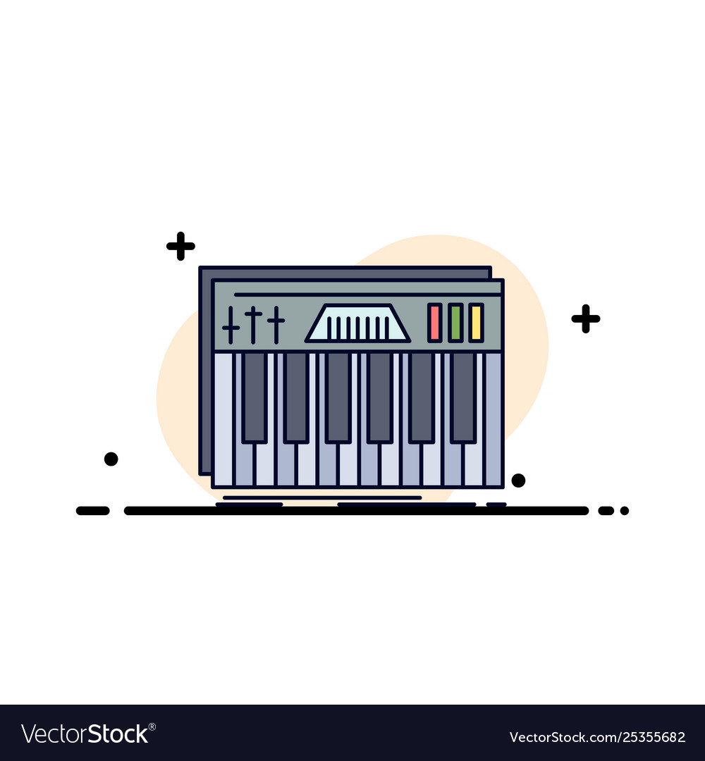 Controller Tastatur Tasten midi Sound flache Farbe vector image Controller Tastatur Tasten midi Sound flache Farbe