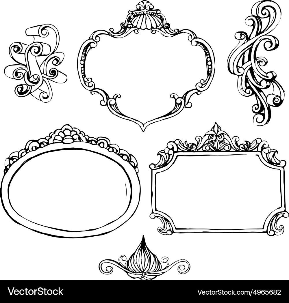 Decorative frames and ornaments Royalty Free Vector Image