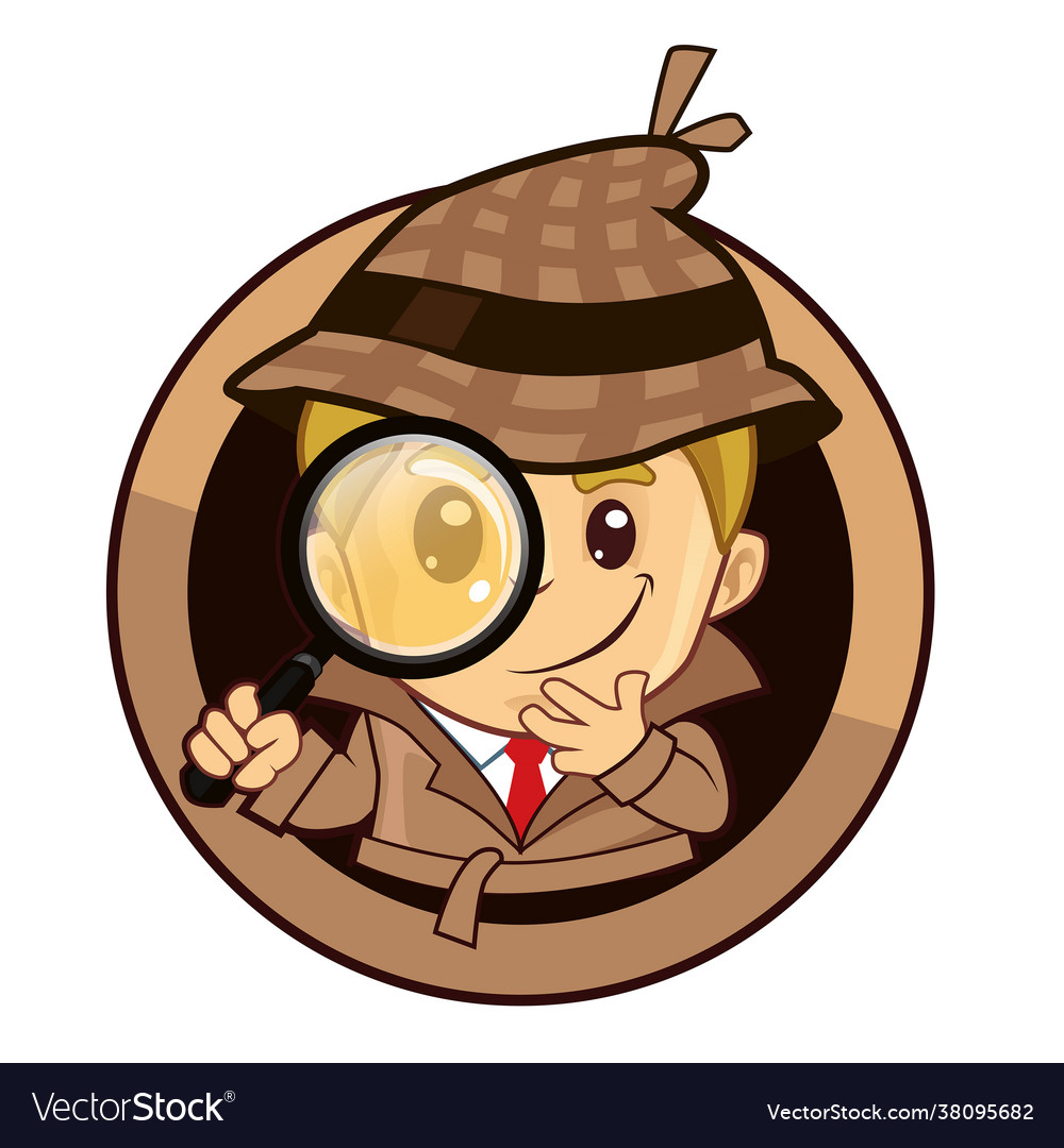 Detective Kids Mascot Cartoon Royalty Free Vector Image