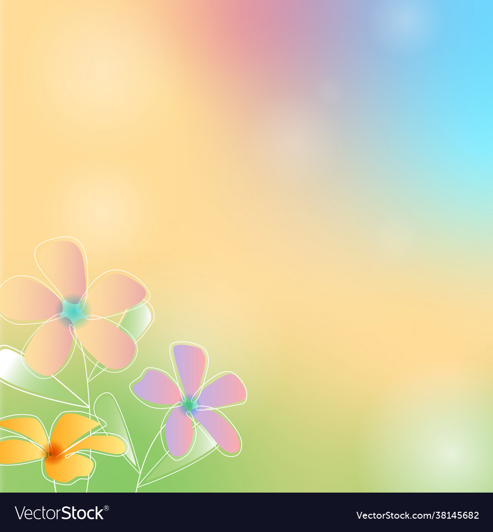 Drawing background gradient pastel line flower