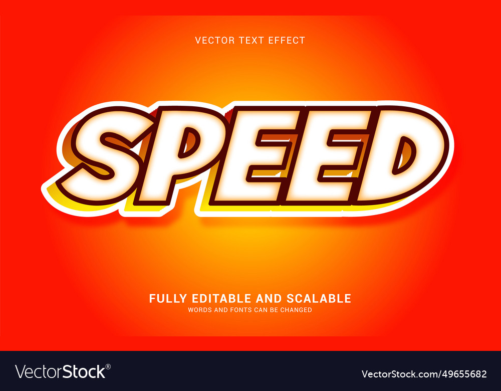 Editable text effect speed style