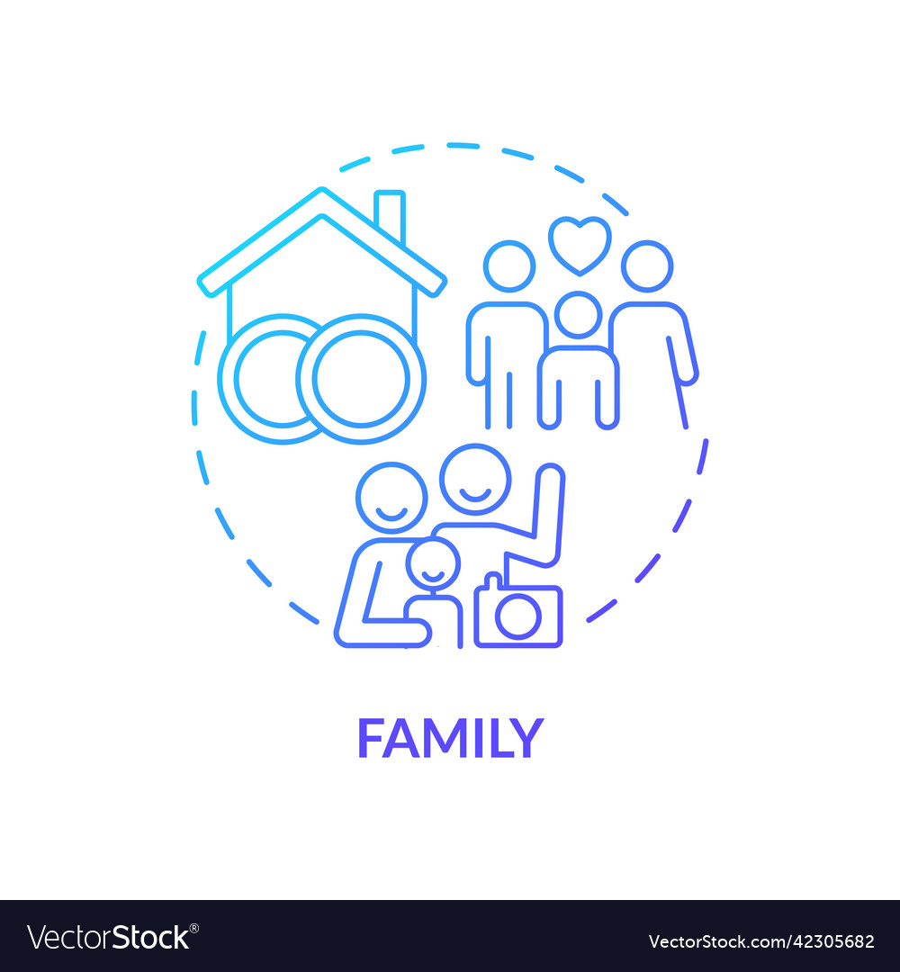 Family blue gradient concept icon