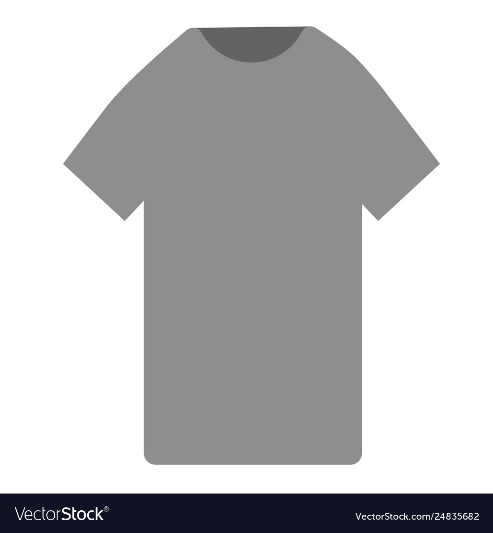 Grey t-shirt flat Royalty Free Vector Image - VectorStock
