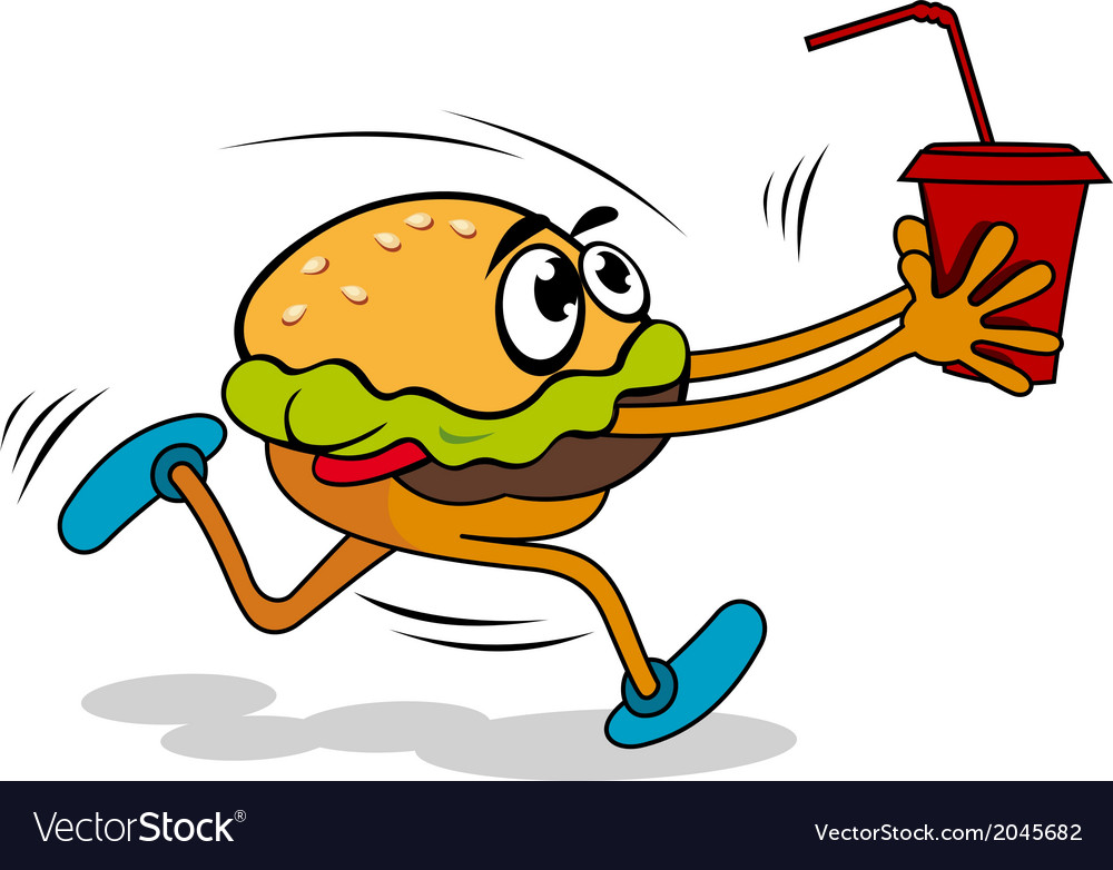 Hamburger with juice Royalty Free Vector Image