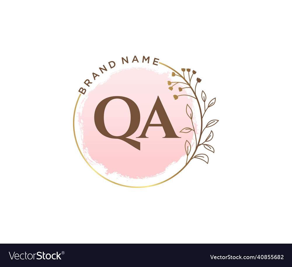 Initial qa feminine logo usable for nature salon