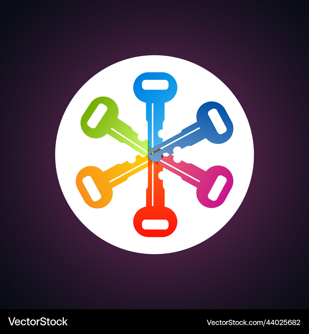 Key icon colorful Royalty Free Vector Image - VectorStock