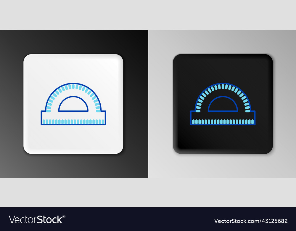 Line protractor grid for measuring degrees icon vector image Line protractor grid for measuring degrees icon