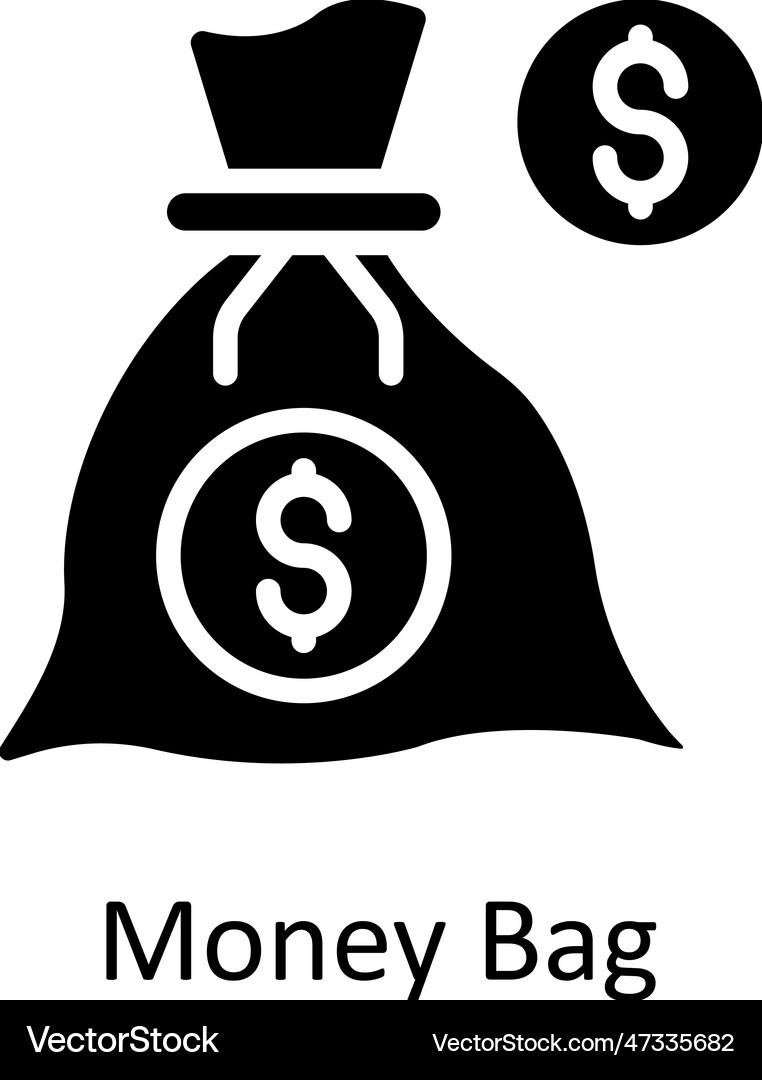 Money bag solid icon design Royalty Free Vector Image