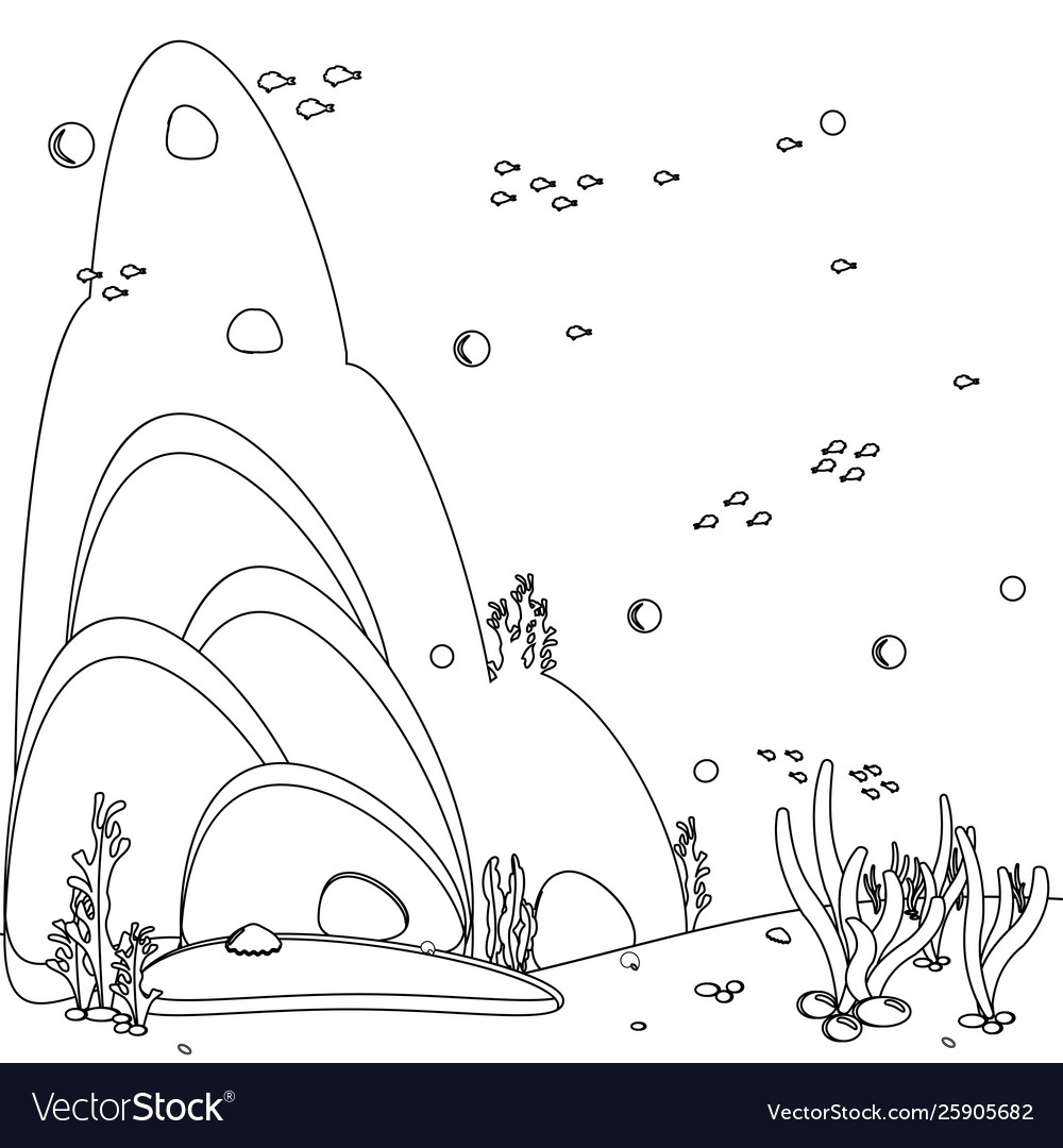 Download Ocean Background Panorama Sea Coloring Book Vector Image