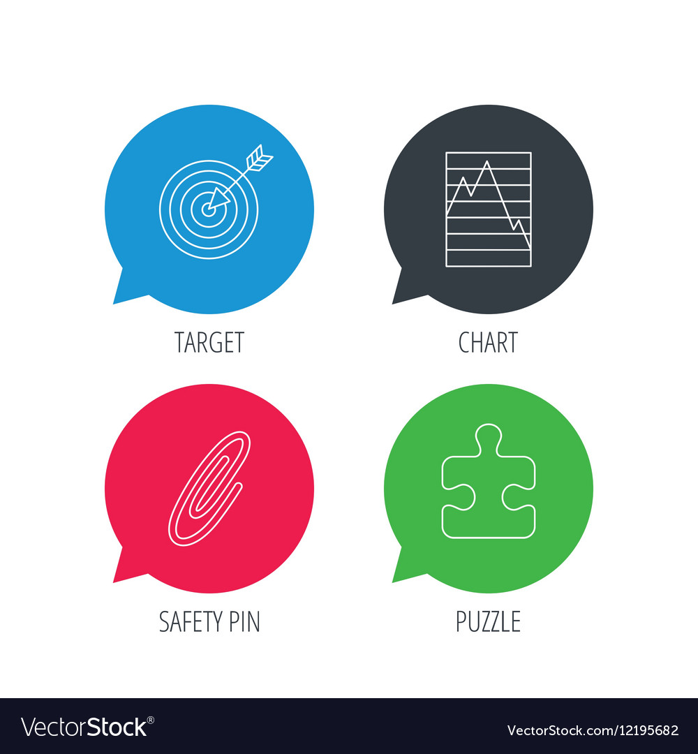 Puzzle graph charts and target icons