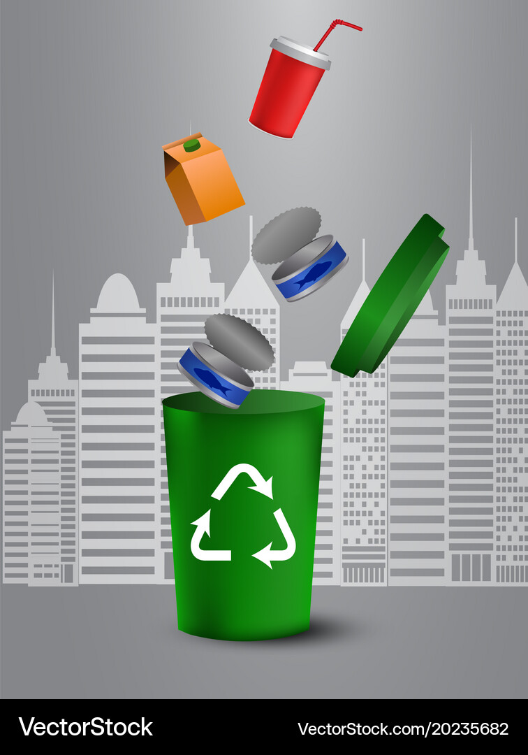 Recycling bins Royalty Free Vector Image - VectorStock