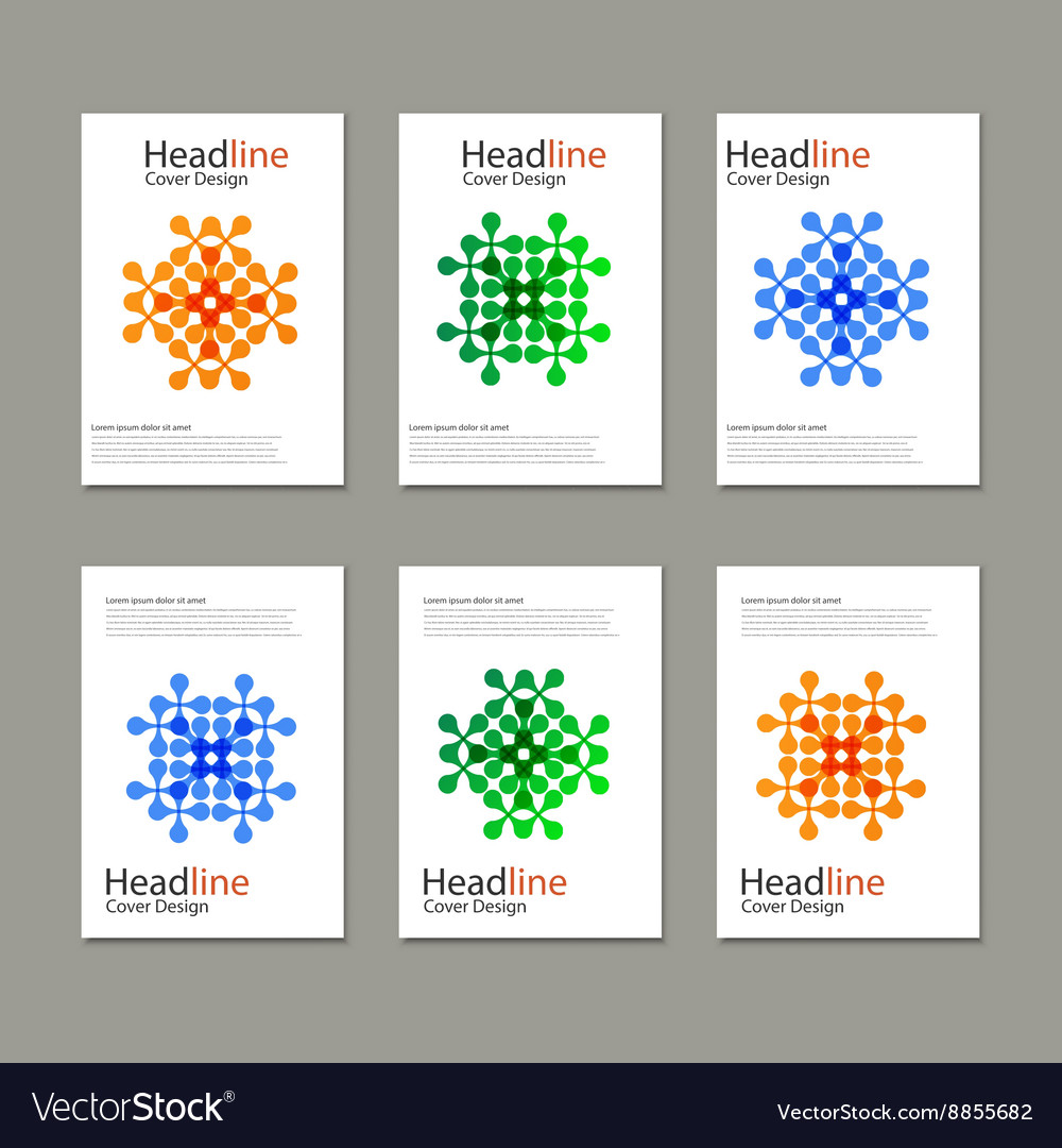 Set pattern with abstract figures brochures