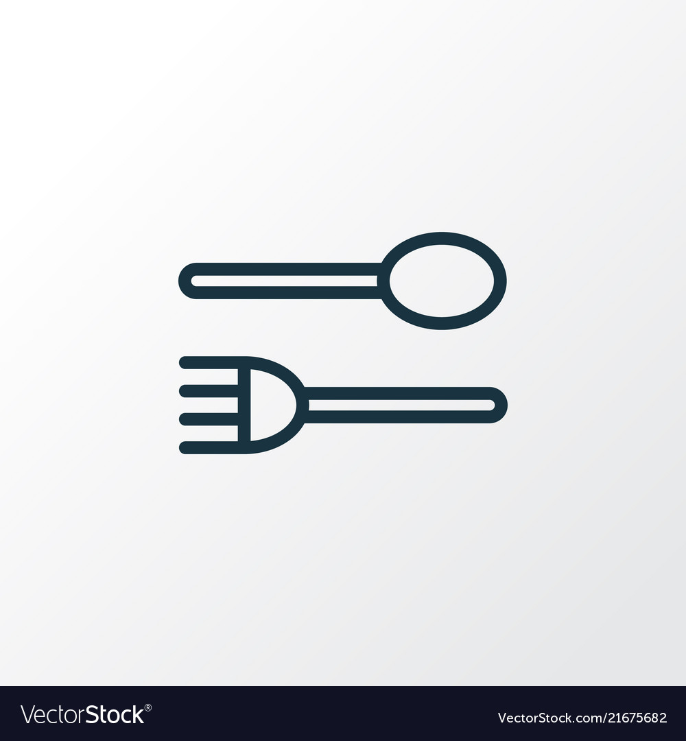 Spoon fork icon line symbol premium quality