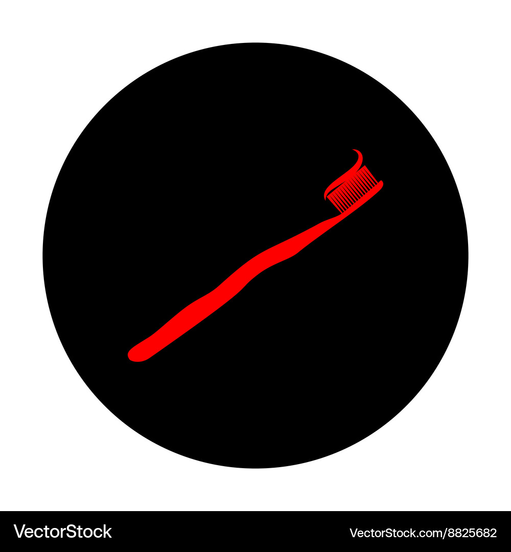 Toothbrush with applied toothpaste portion Vector Image