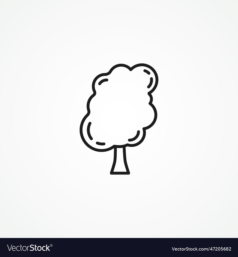 Tree line icon web linear