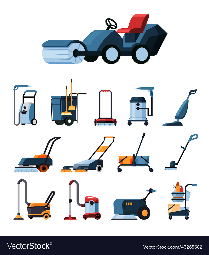 Vacuum cleaners industrial electronic gadgets vector image Vacuum cleaners industrial electronic gadgets