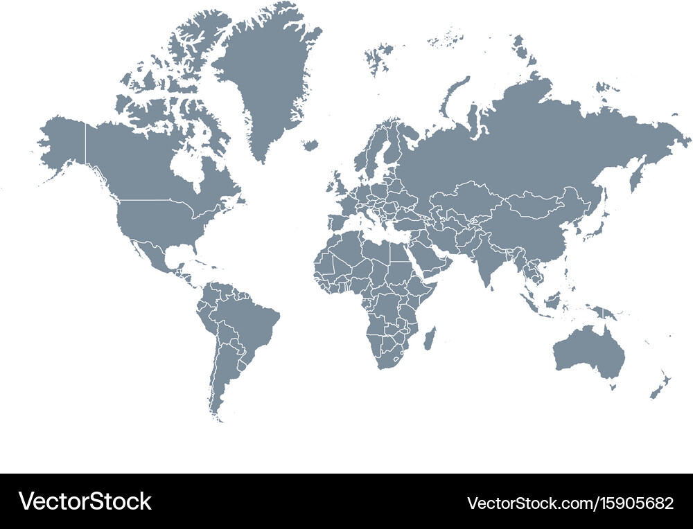 World map isolated Royalty Free Vector Image - VectorStock