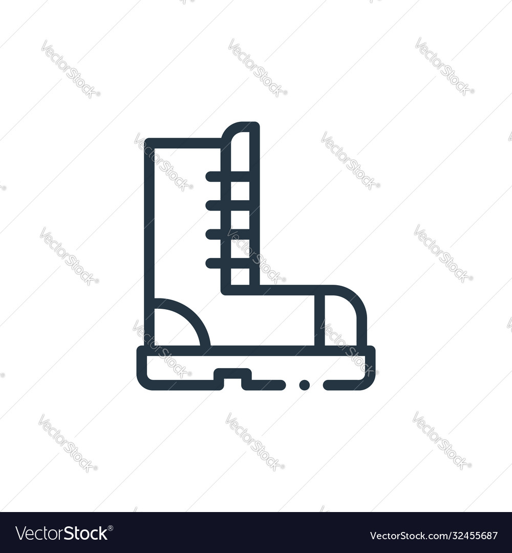 Boot icon editable stroke linear symbol vector image Boot icon editable stroke linear symbol