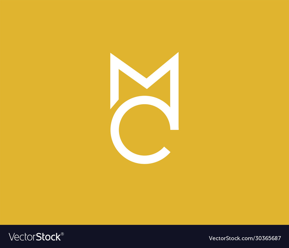 Creative abstract linear logo icon letter m and c Vector Image