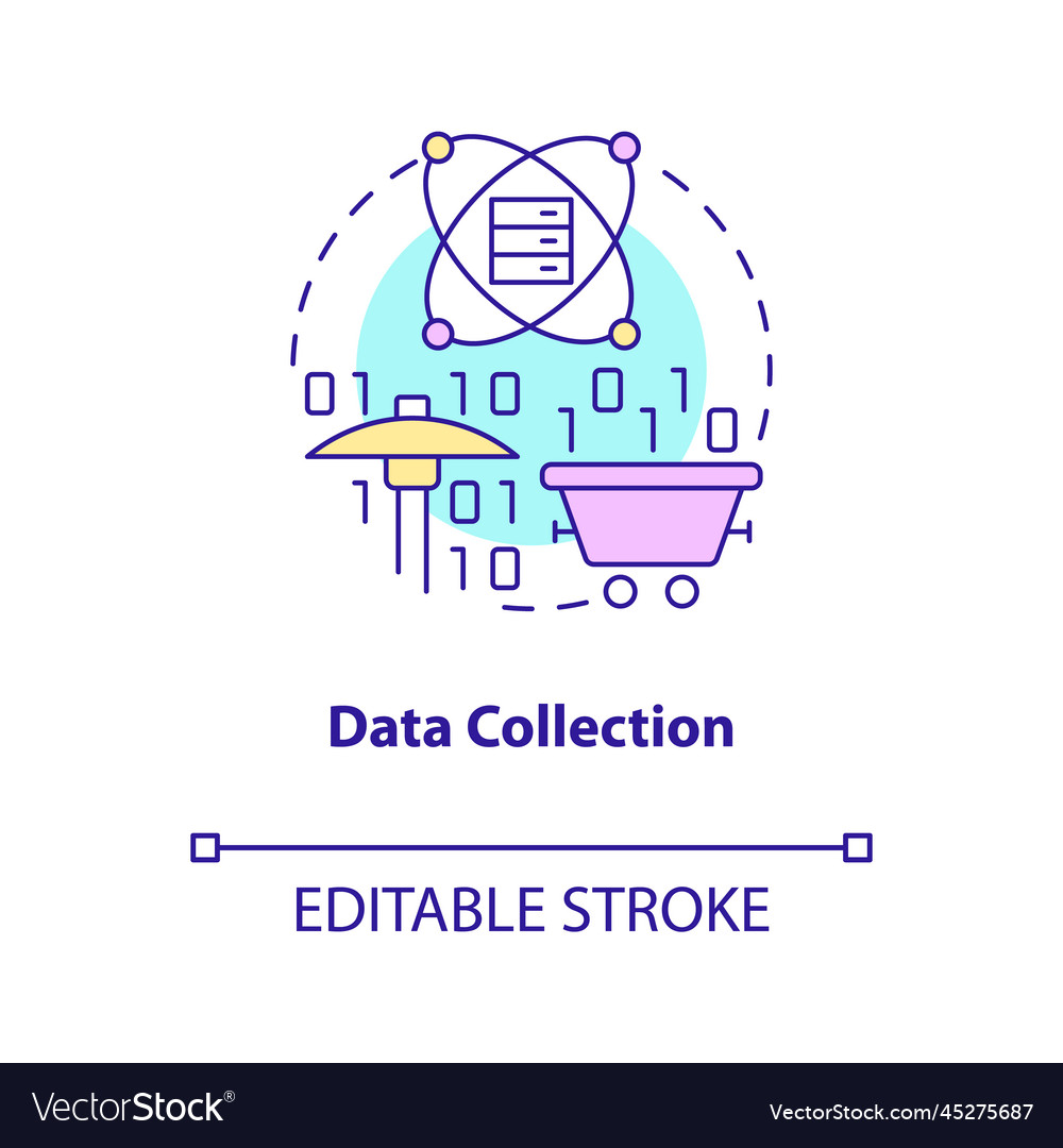 Data collection concept icon Royalty Free Vector Image