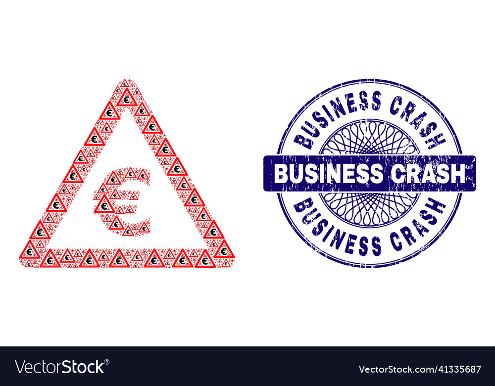 Euro warning recursion collage vector image Euro warning recursion collage