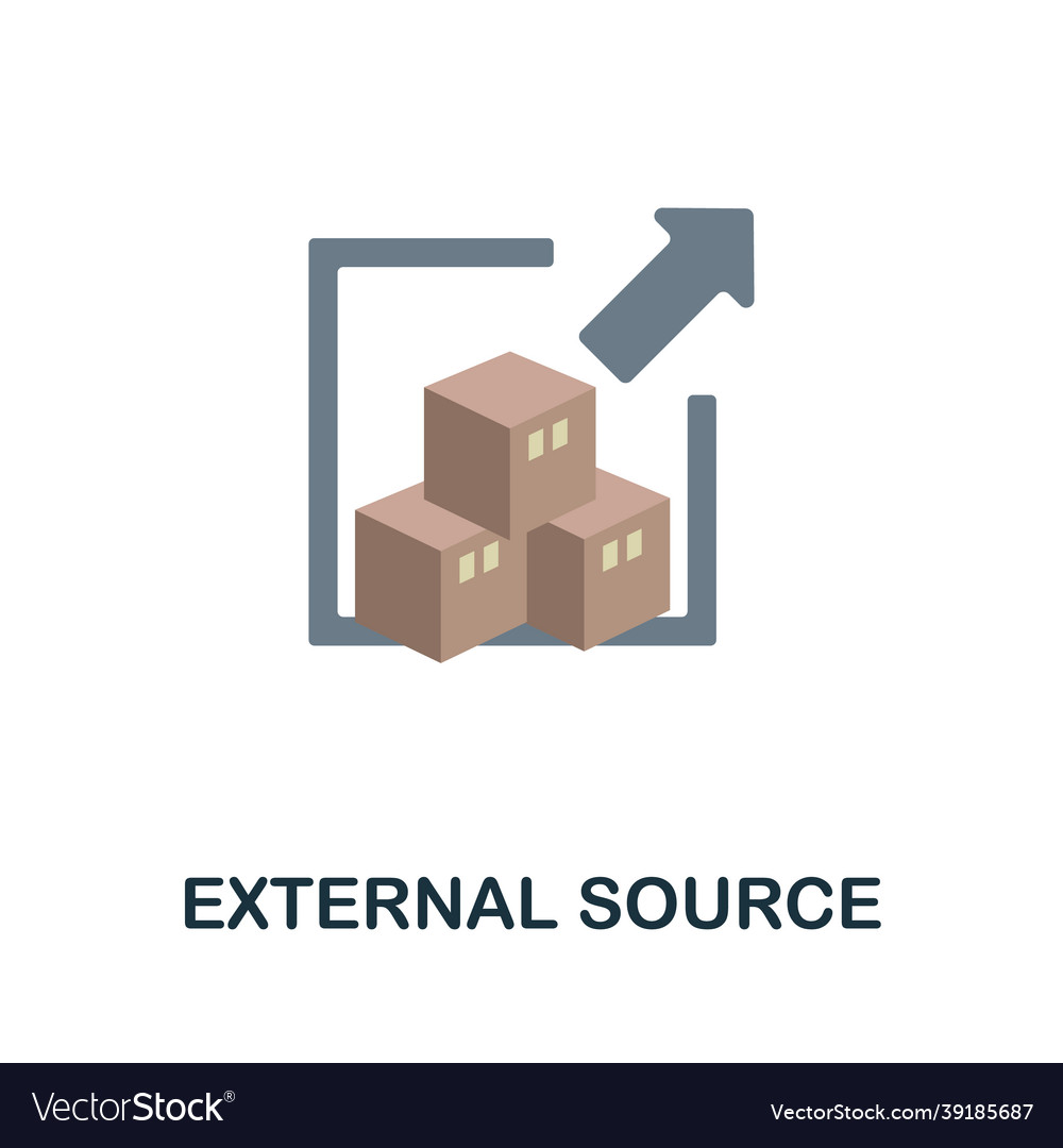 External source flat icon simple sign from