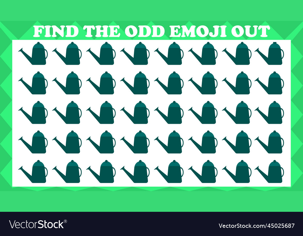 Find the odd emoji out visual logic puzzle game Vector Image Find the odd emoji out visual logic puzzle game