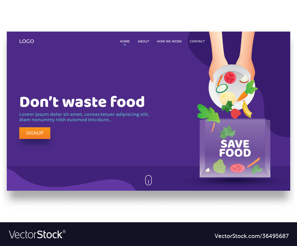 Food Waste Landing Page Konzept