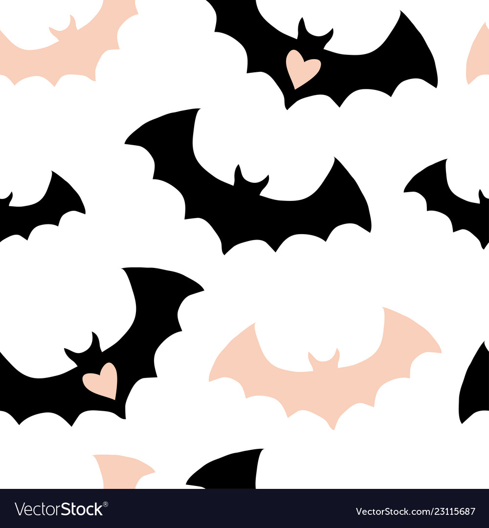 Halloween Bat Pattern with Hearts