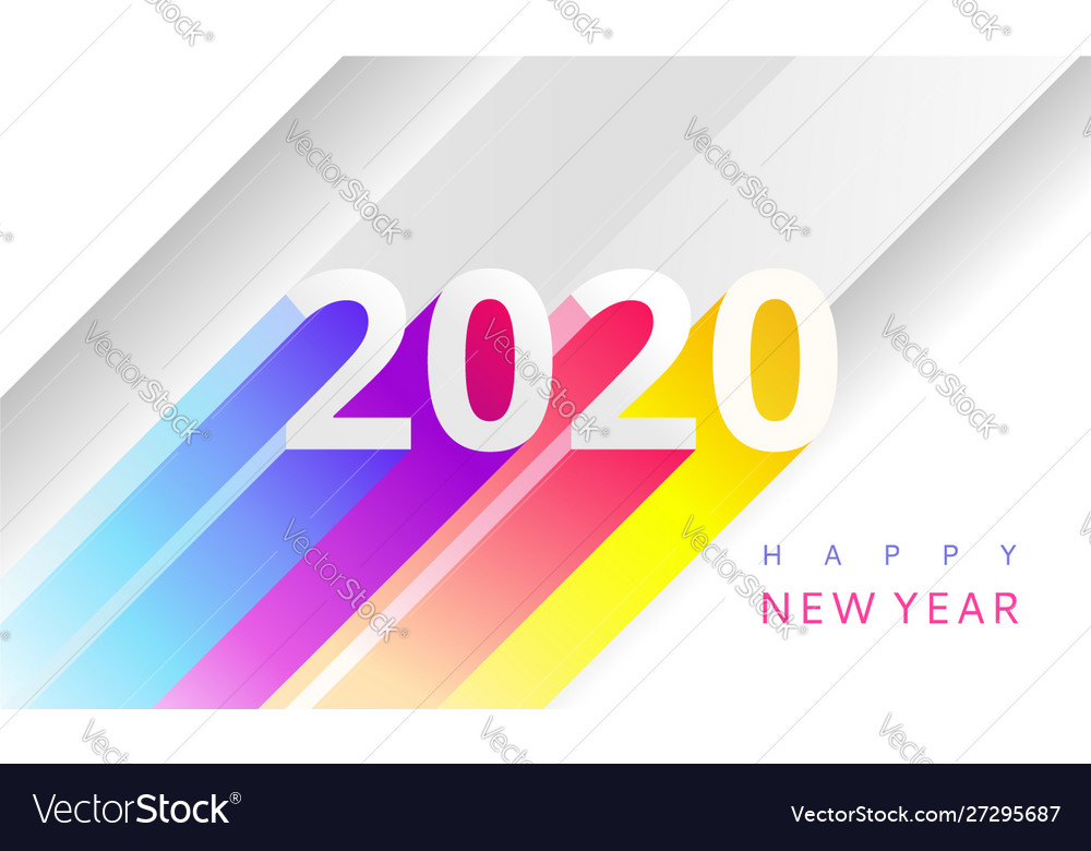 Happy 2020 New Year Modern Colour Banner For Your Vector Image