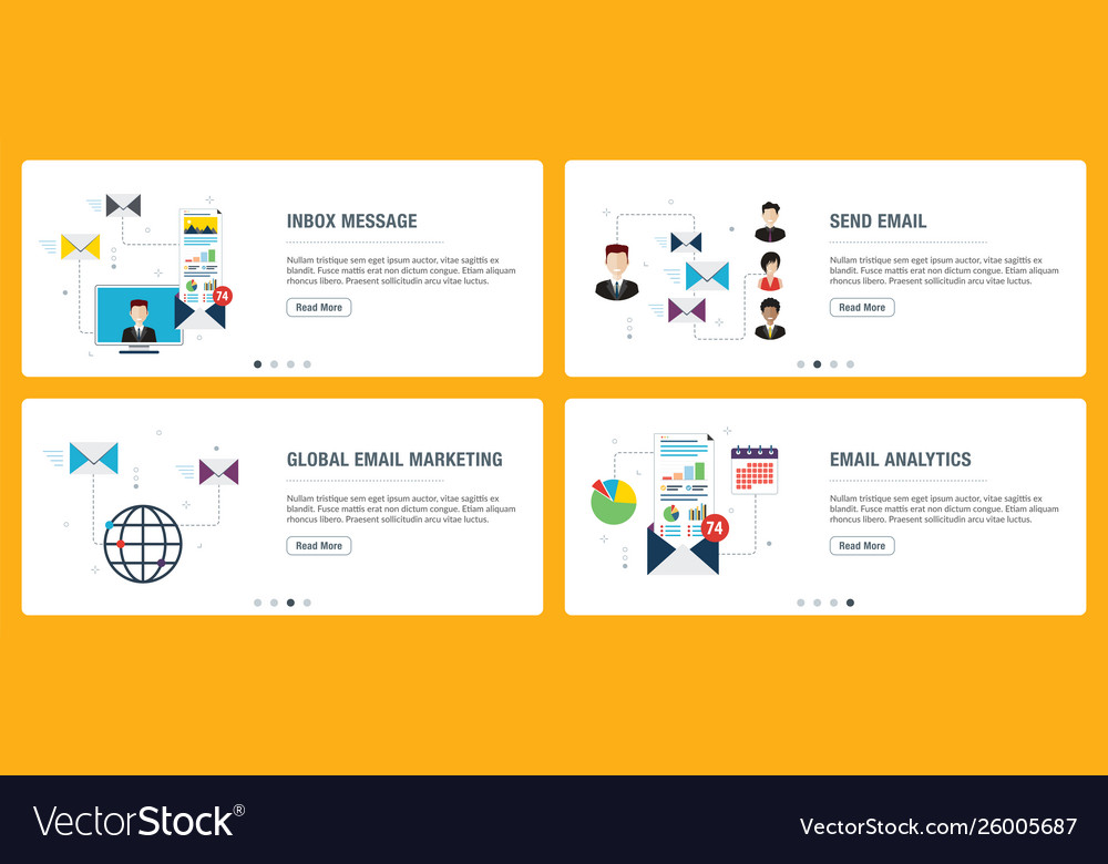 Inbox message and email notification vector image Inbox message and email notification