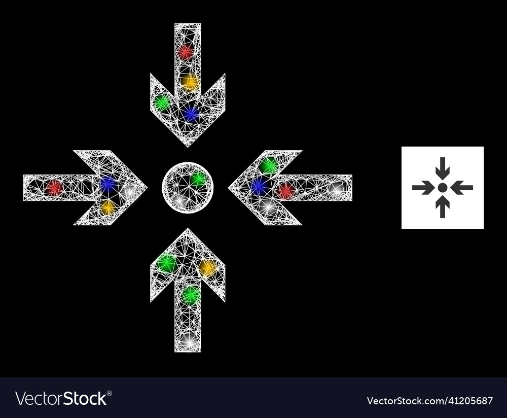 Network web mesh meeting point icon vector image Network web mesh meeting point icon