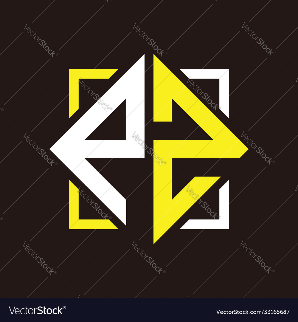 P z initials quadrangle monogram with square