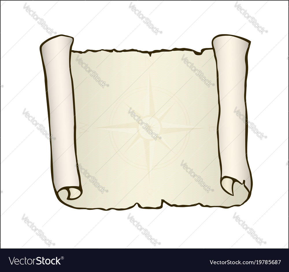 Sketch ancient scroll isolated on white