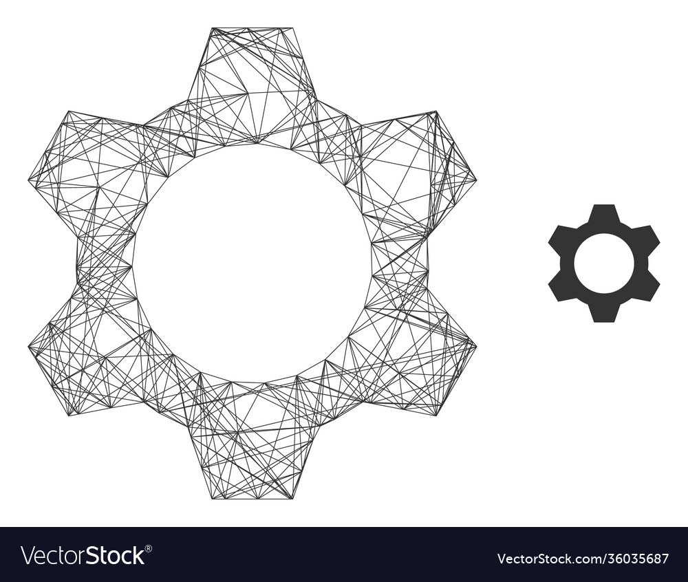 Web network cog icon Vector Image Web network cog icon