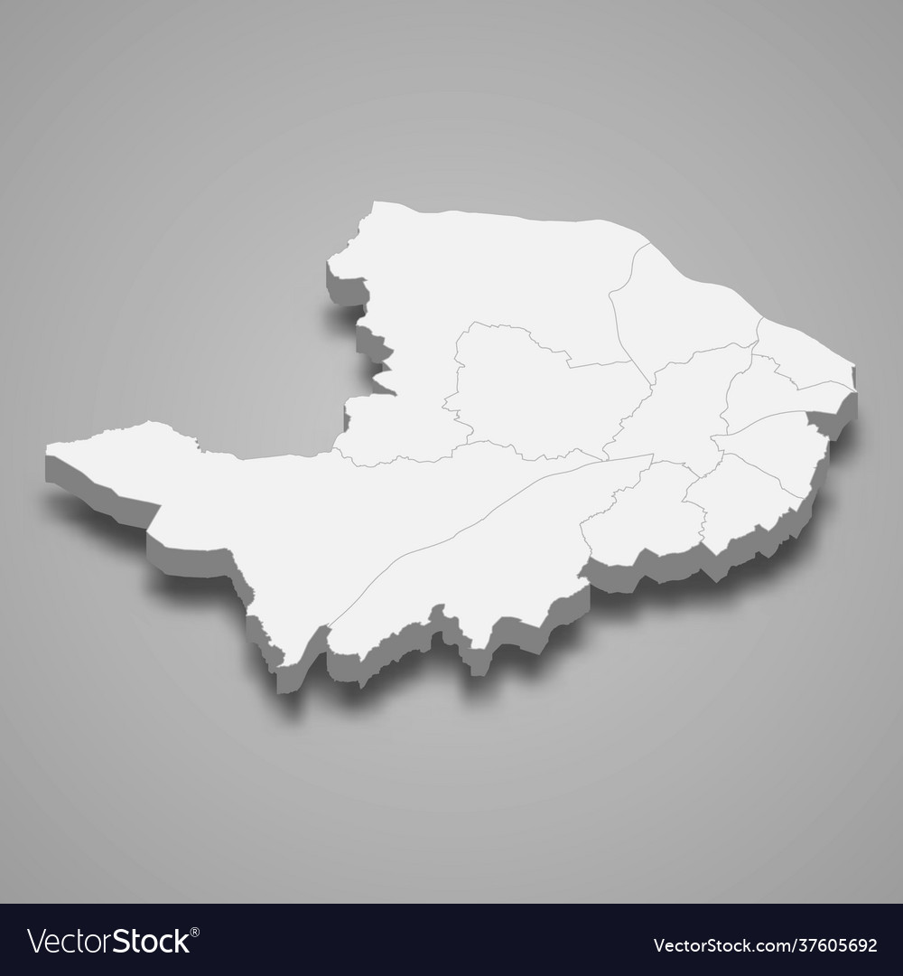 3D Isometric Renfrewshire Map