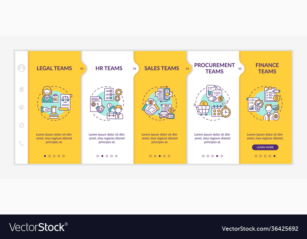 Contract management software users onboarding vector image Contract management software users onboarding