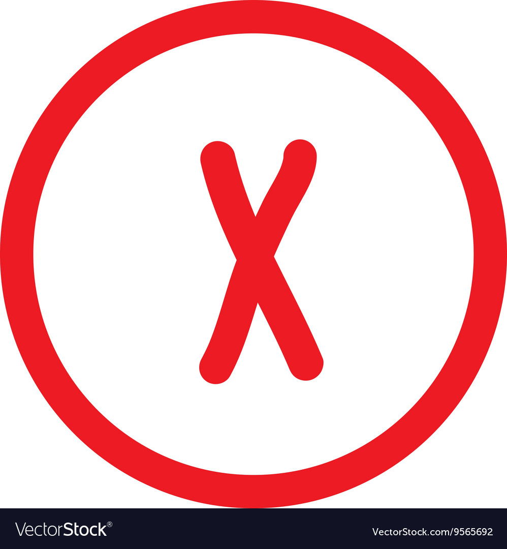 Cross red sign in circle