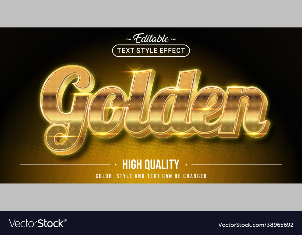 Editable text style effect - golden