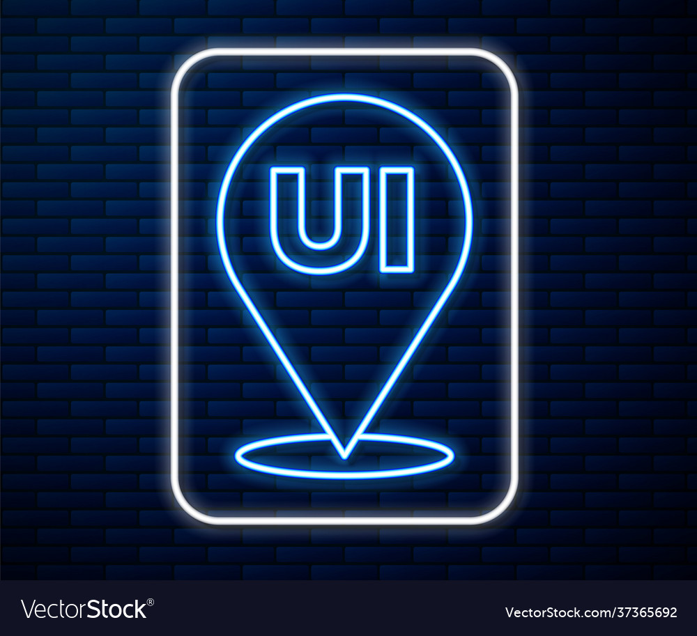 Glowing neon line ui or ux design icon isolated vector image Glowing neon line ui or ux design icon isolated