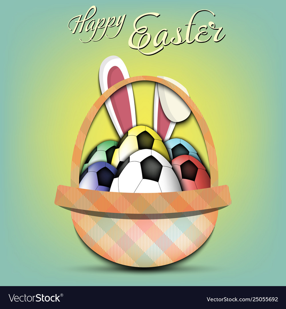 Happy easter soccer balls in form eggs Royalty Free Vector