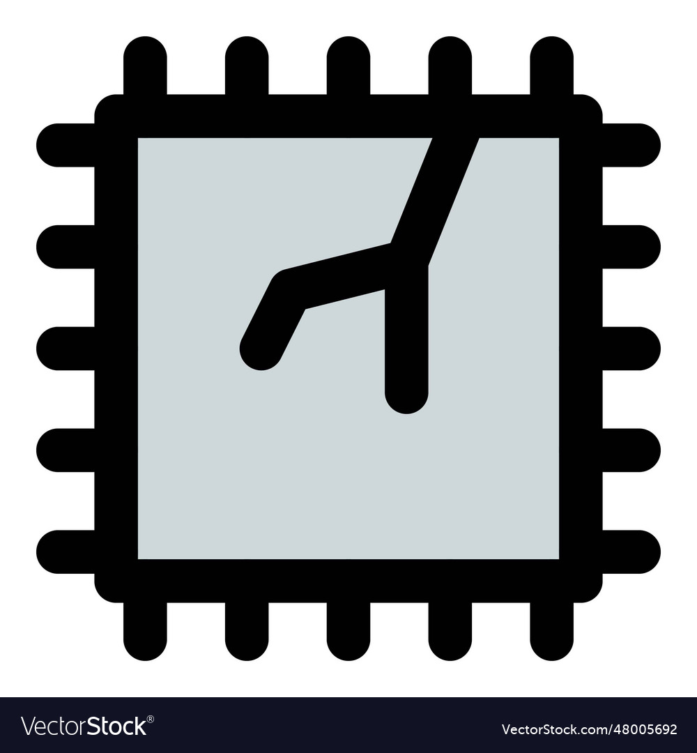 Hardware failure due to a broken chip