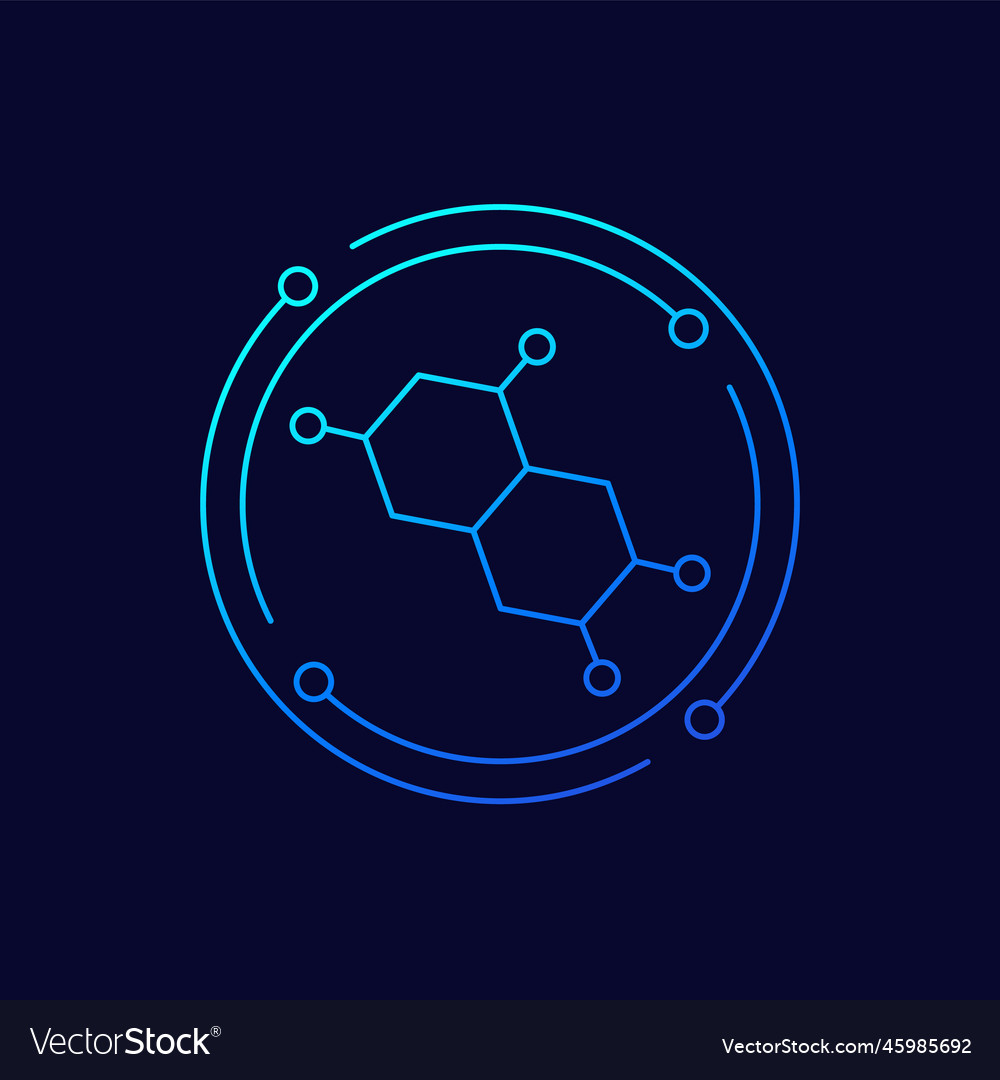 Hormone icon with a molecule linear design
